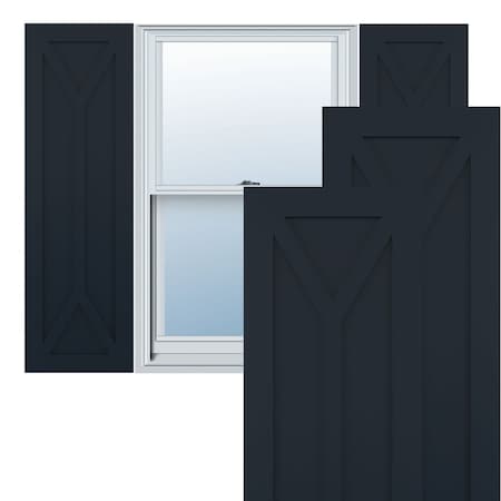 True Fit PVC San Carlos Mission Style Fixed Mount Shutters, Starless Night Blue, 15W X 42H